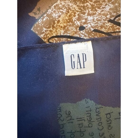 GAP Silk Botanical Garden Scarf Neutral Brown - Picture 4 of 6